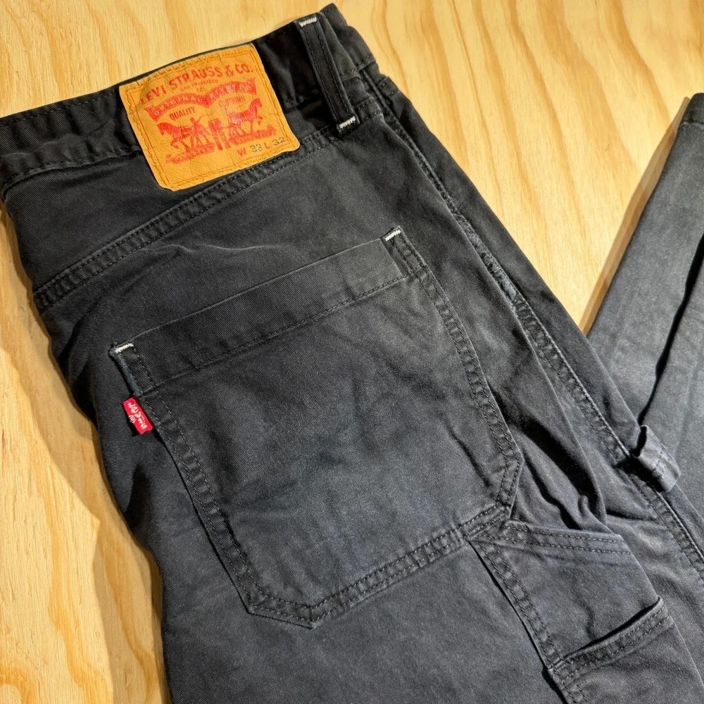 Levi's Men's Carpenter Pants Meteorite Black Utility Jeans Size 33